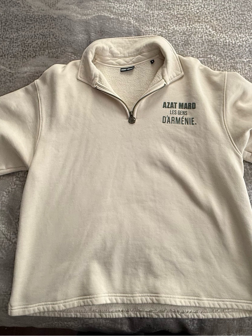 Azat Mard Cream Quarter-Zip Size S